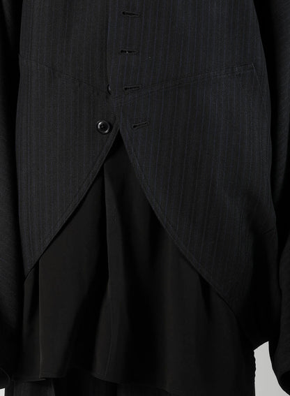 VISCOSE TWEED STRIPE DOLMAN SLEEVE JACKET