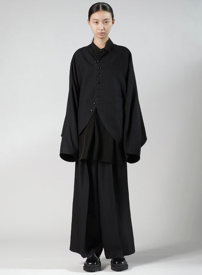 VISCOSE TWEED STRIPE DOLMAN SLEEVE JACKET