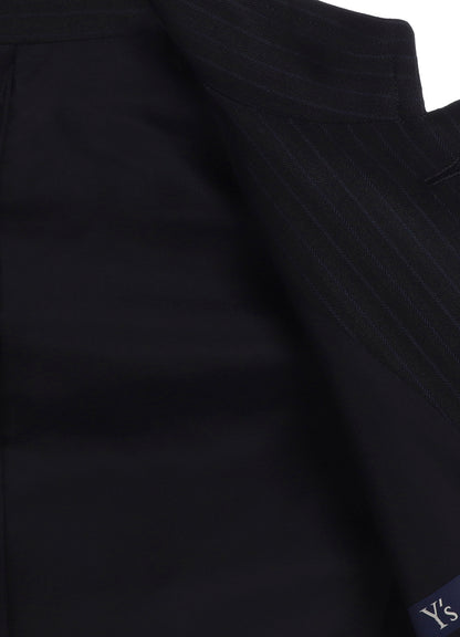VISCOSE TWEED STRIPE STAND COLLAR JACKET