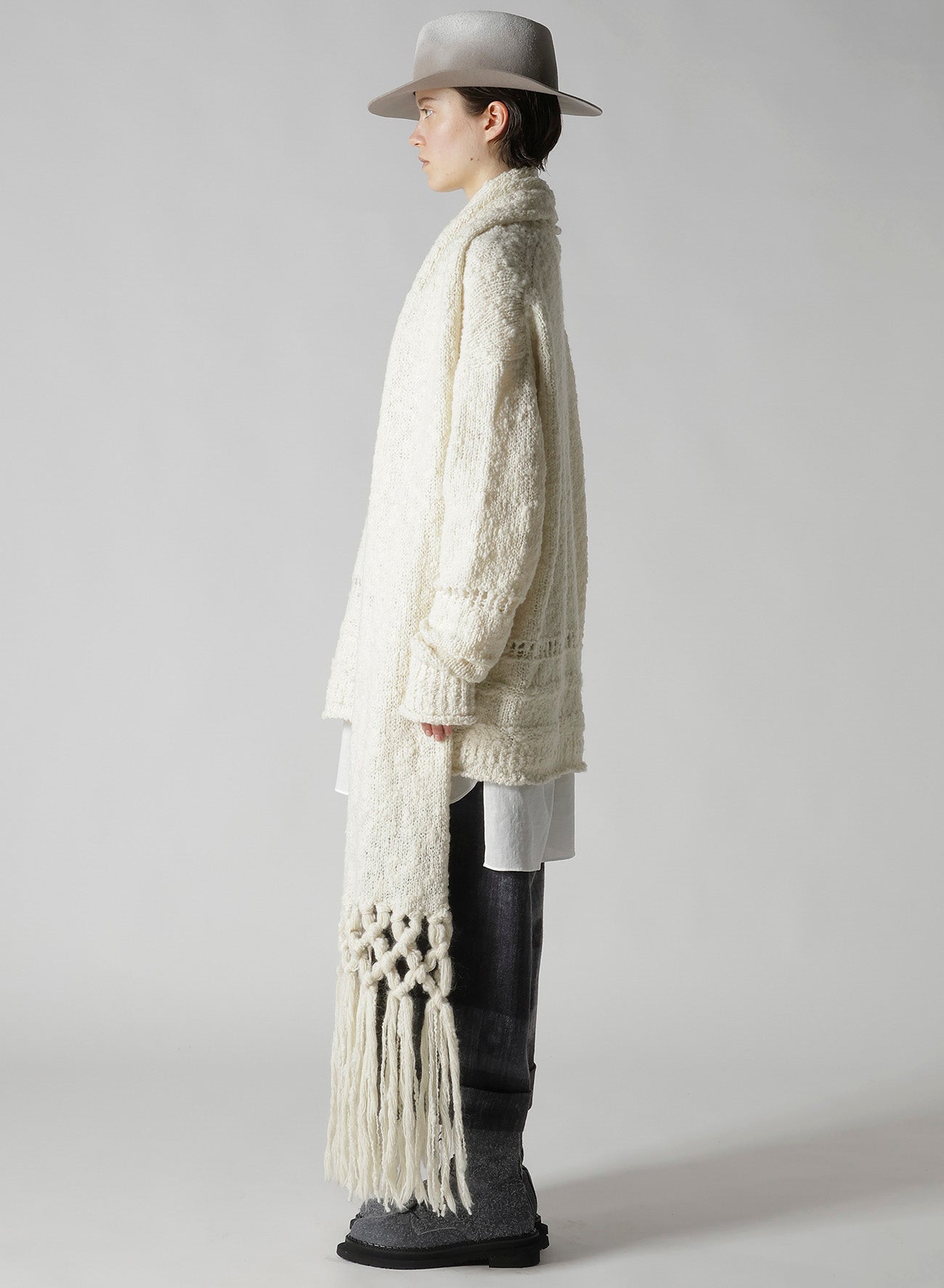 THICK SLUB JERSEY CURLED COLLAR PULLOVER