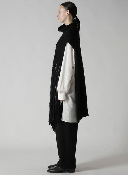 THICK SLUB JERSEY FRINGE VEST