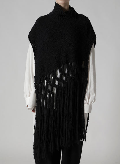 THICK SLUB JERSEY FRINGE VEST