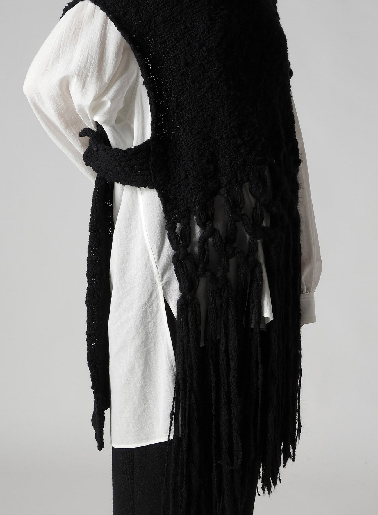 THICK SLUB JERSEY FRINGE VEST
