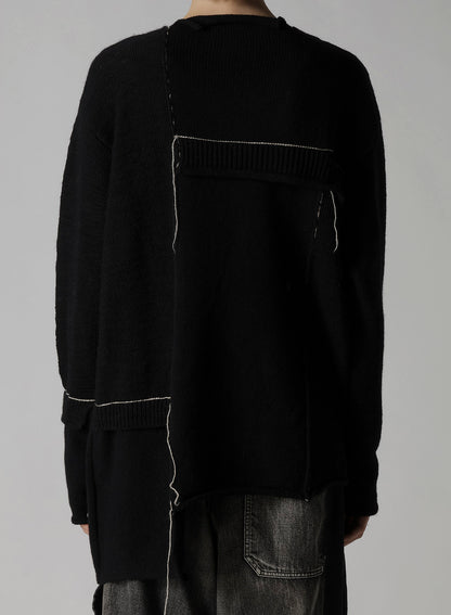 PATCHWORK CREW NECK PULLOVER