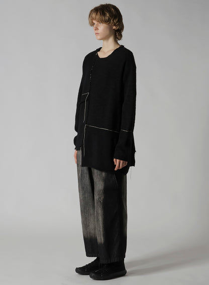 PATCHWORK CREW NECK PULLOVER