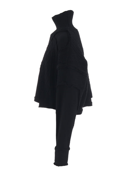 DECONSRUCTED DESIGN CABLE KNIT PULLOVER