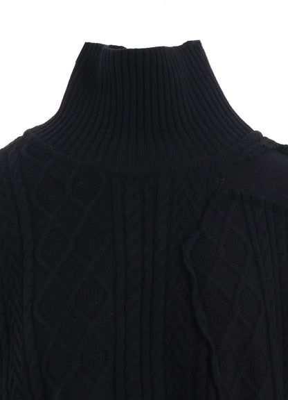 DECONSRUCTED DESIGN CABLE KNIT PULLOVER