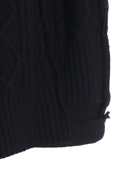 DECONSRUCTED DESIGN CABLE KNIT PULLOVER