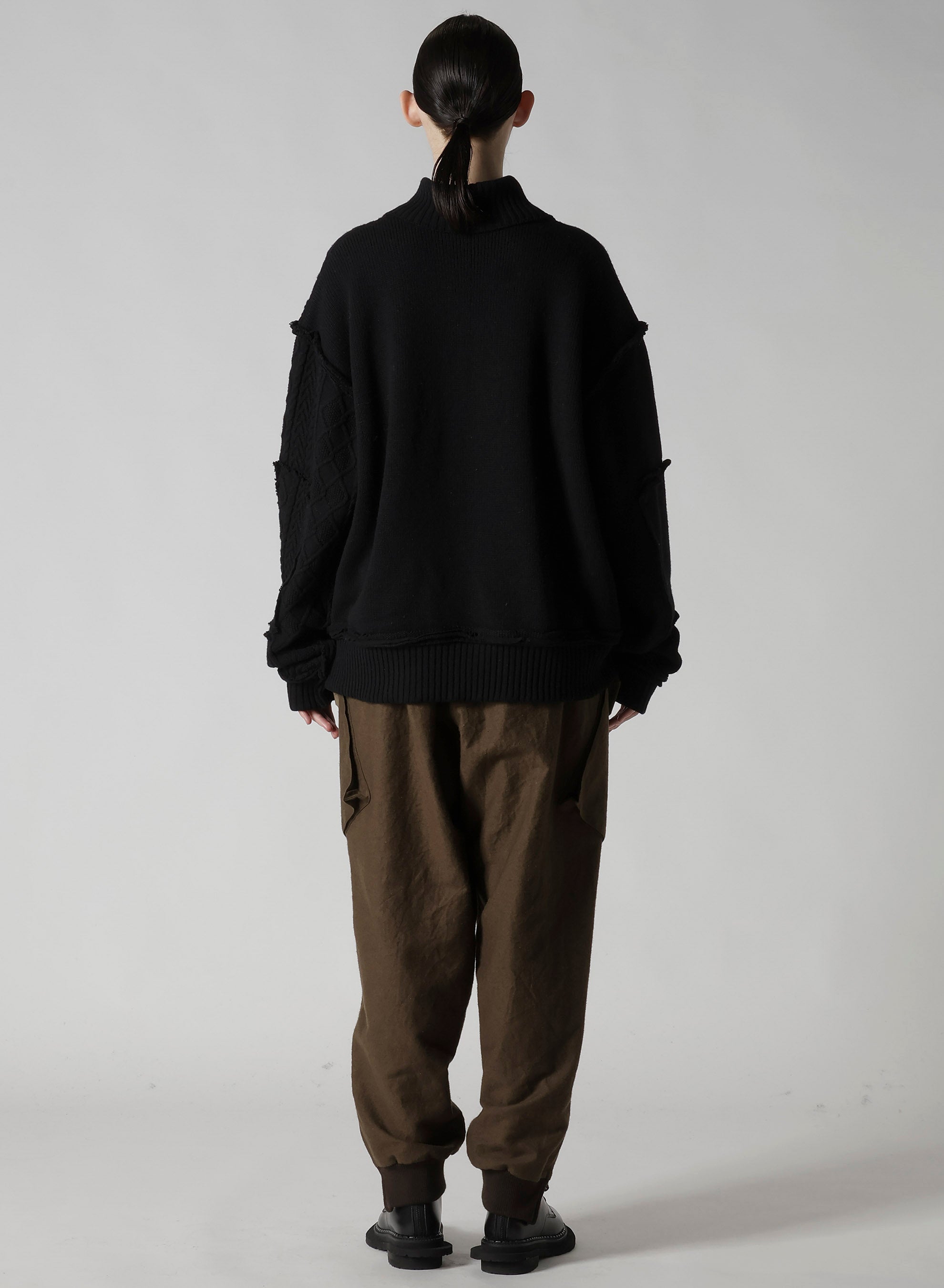 DECONSTRUCTED DESIGN CABLE KNIT CARDIGAN – THE SHOP YOHJI YAMAMOTO