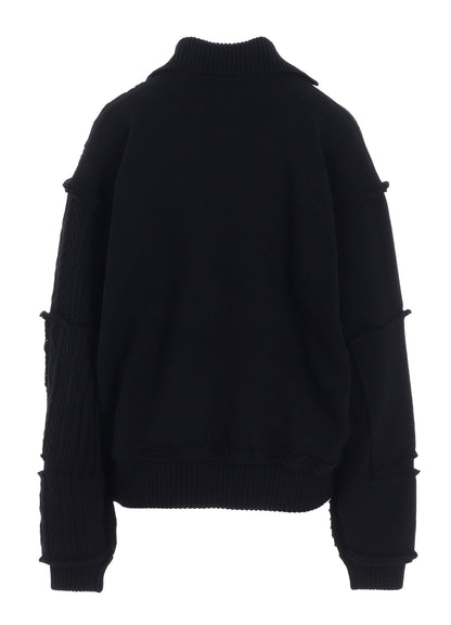 DECONSTRUCTED DESIGN CABLE KNIT CARDIGAN