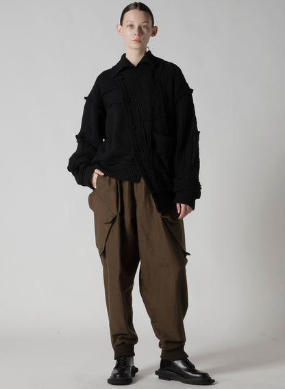 DECONSTRUCTED DESIGN CABLE KNIT CARDIGAN