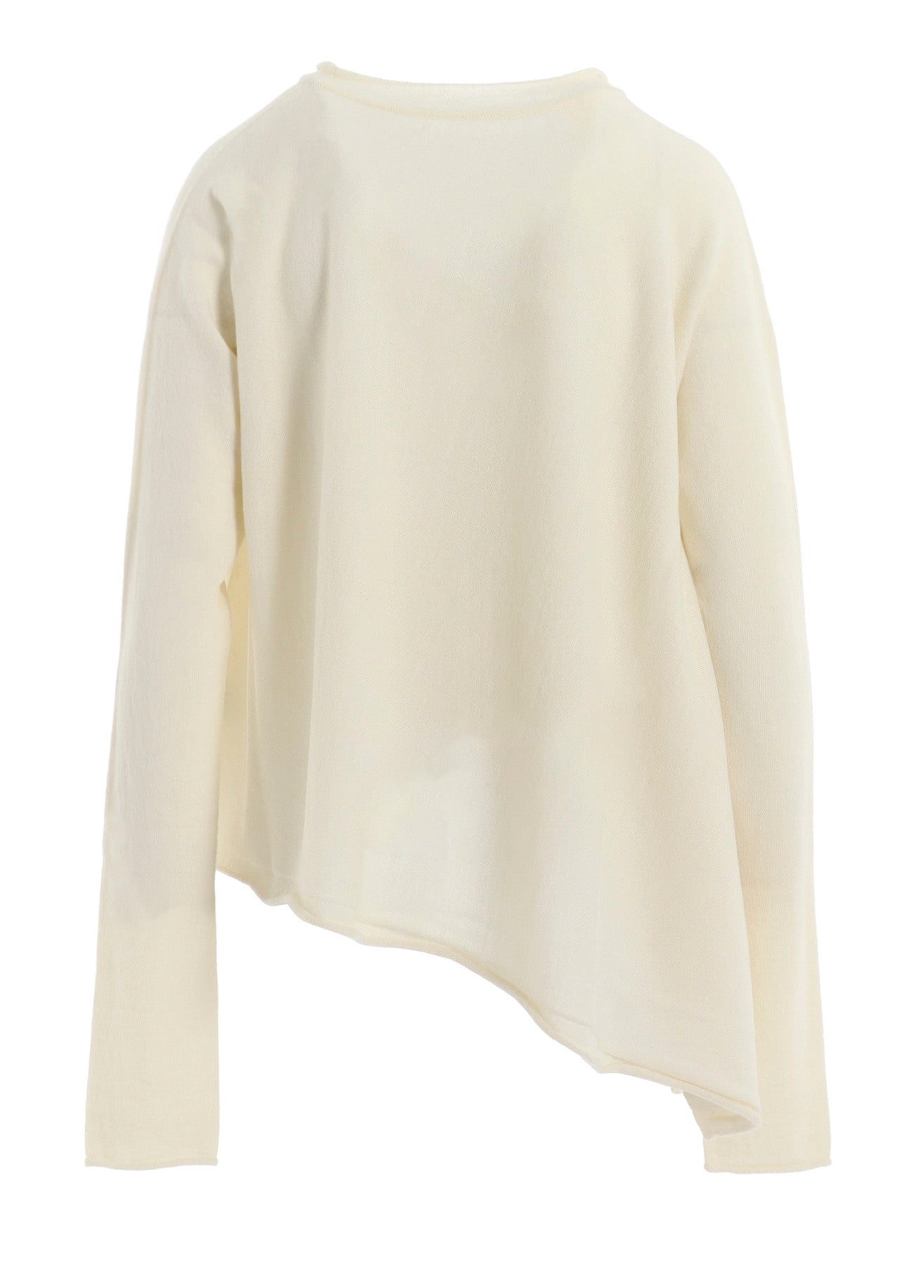 WOOL ASYMMETRIC CREW NECK PULLOVER