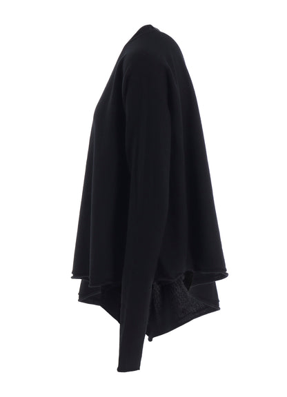 WOOL ASYMMETRIC CREW NECK PULLOVER