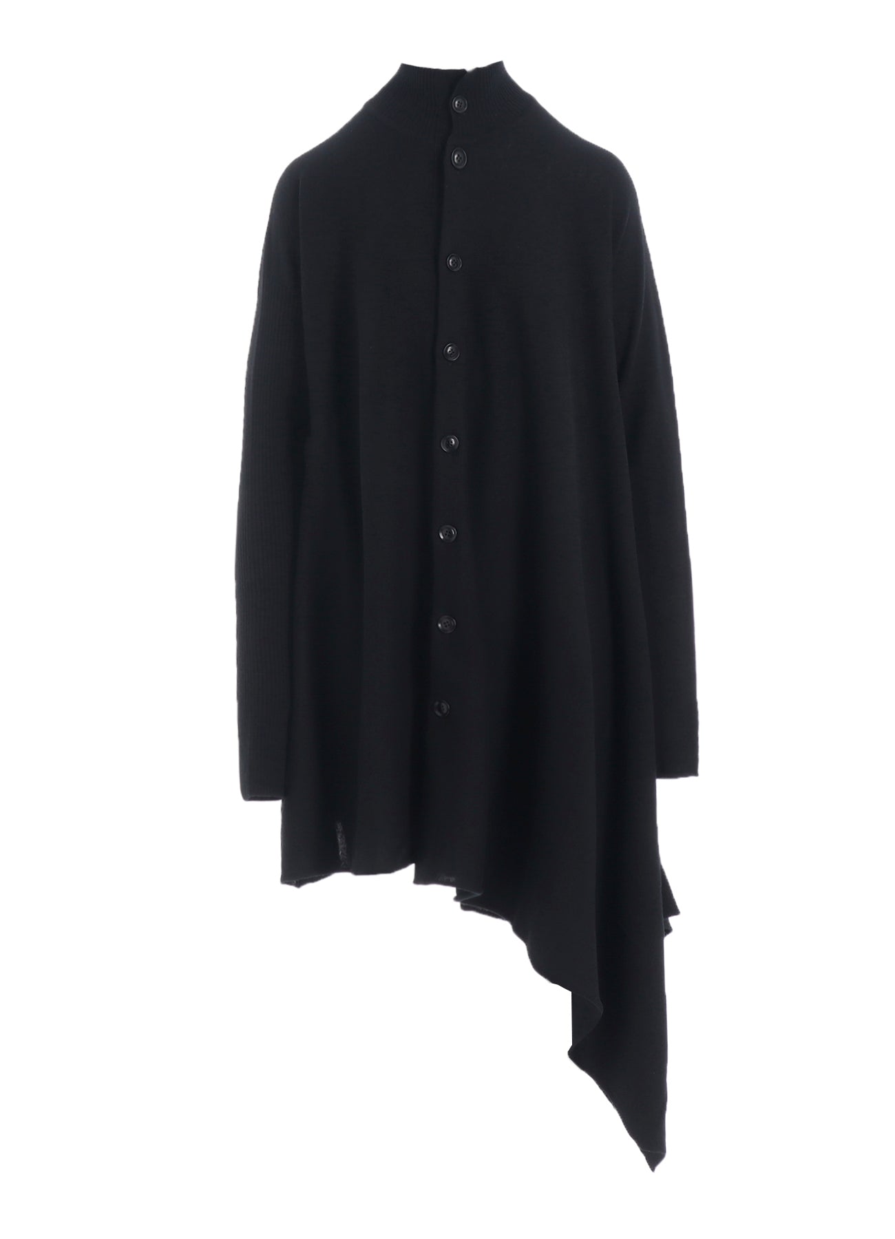 WOOL ASYMMETRIC LONG CARDIGAN