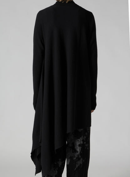WOOL ASYMMETRIC LONG CARDIGAN