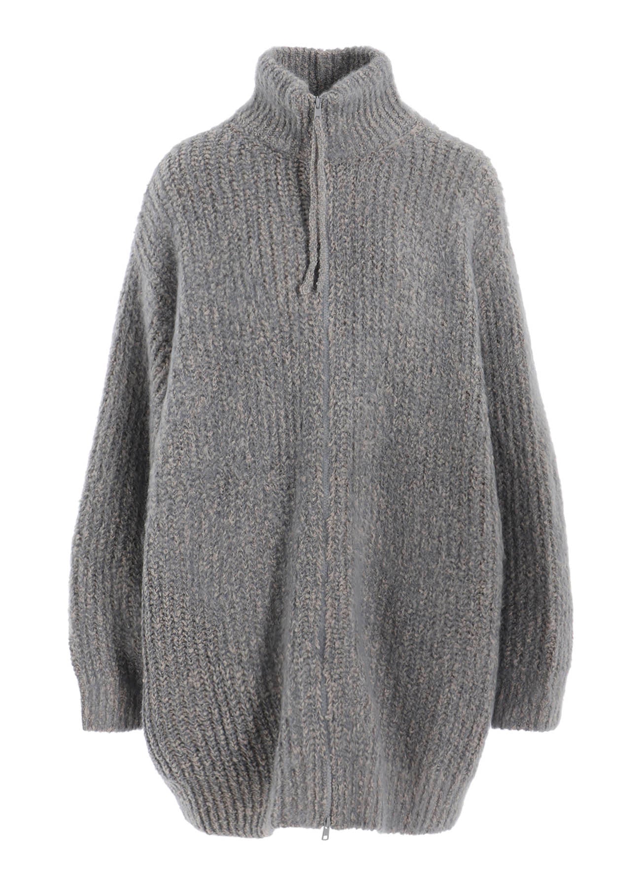 FLEECE RAISED ZIP-UP CARDIGAN
