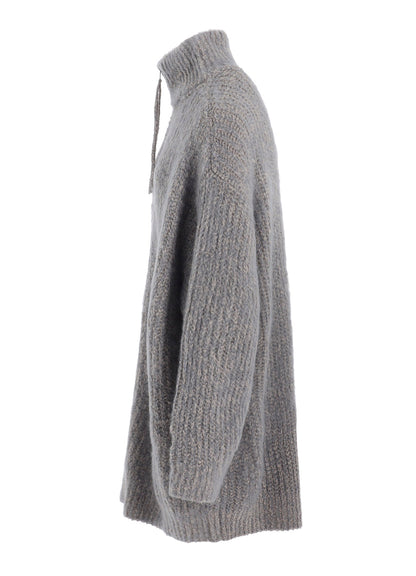 FLEECE RAISED ZIP-UP CARDIGAN
