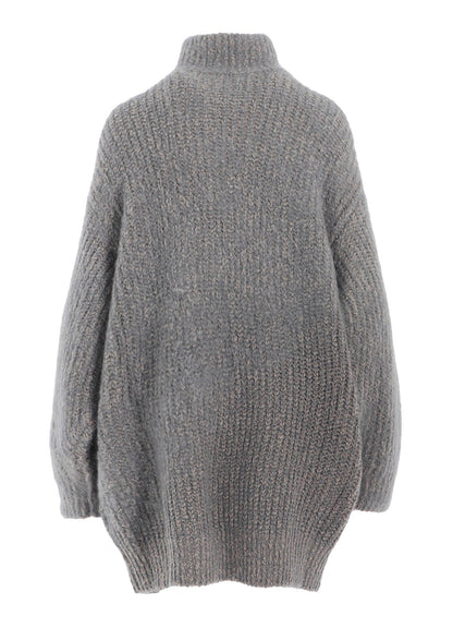 FLEECE RAISED ZIP-UP CARDIGAN