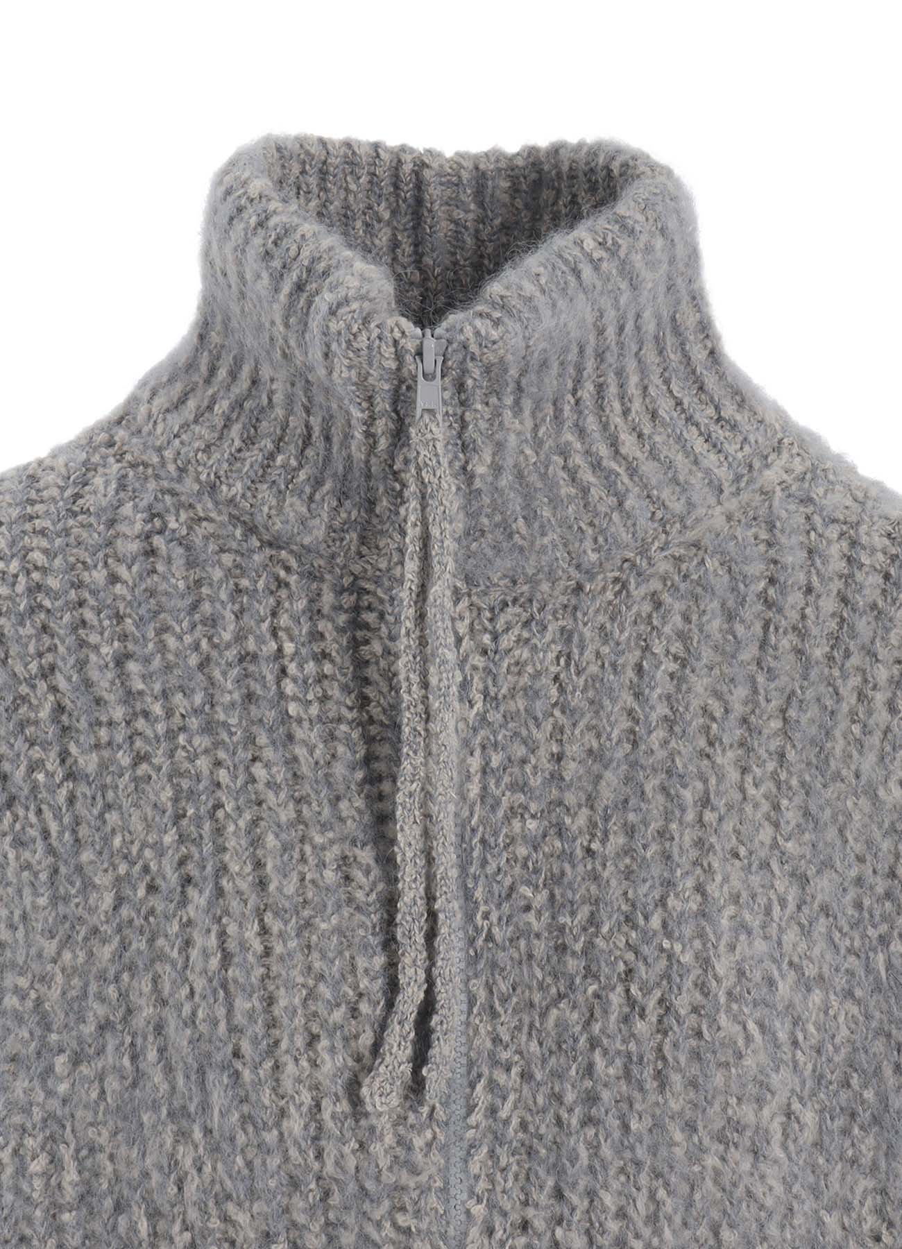 FLEECE RAISED ZIP-UP CARDIGAN