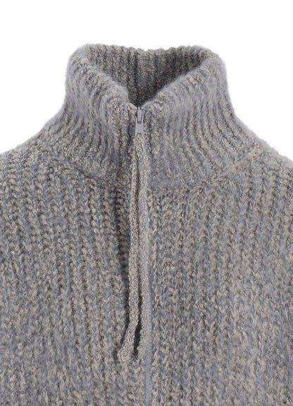 FLEECE RAISED ZIP-UP CARDIGAN