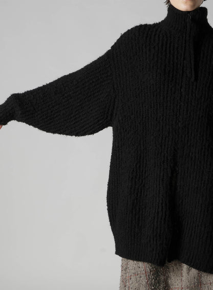 FLEECE RAISED ZIP-UP CARDIGAN
