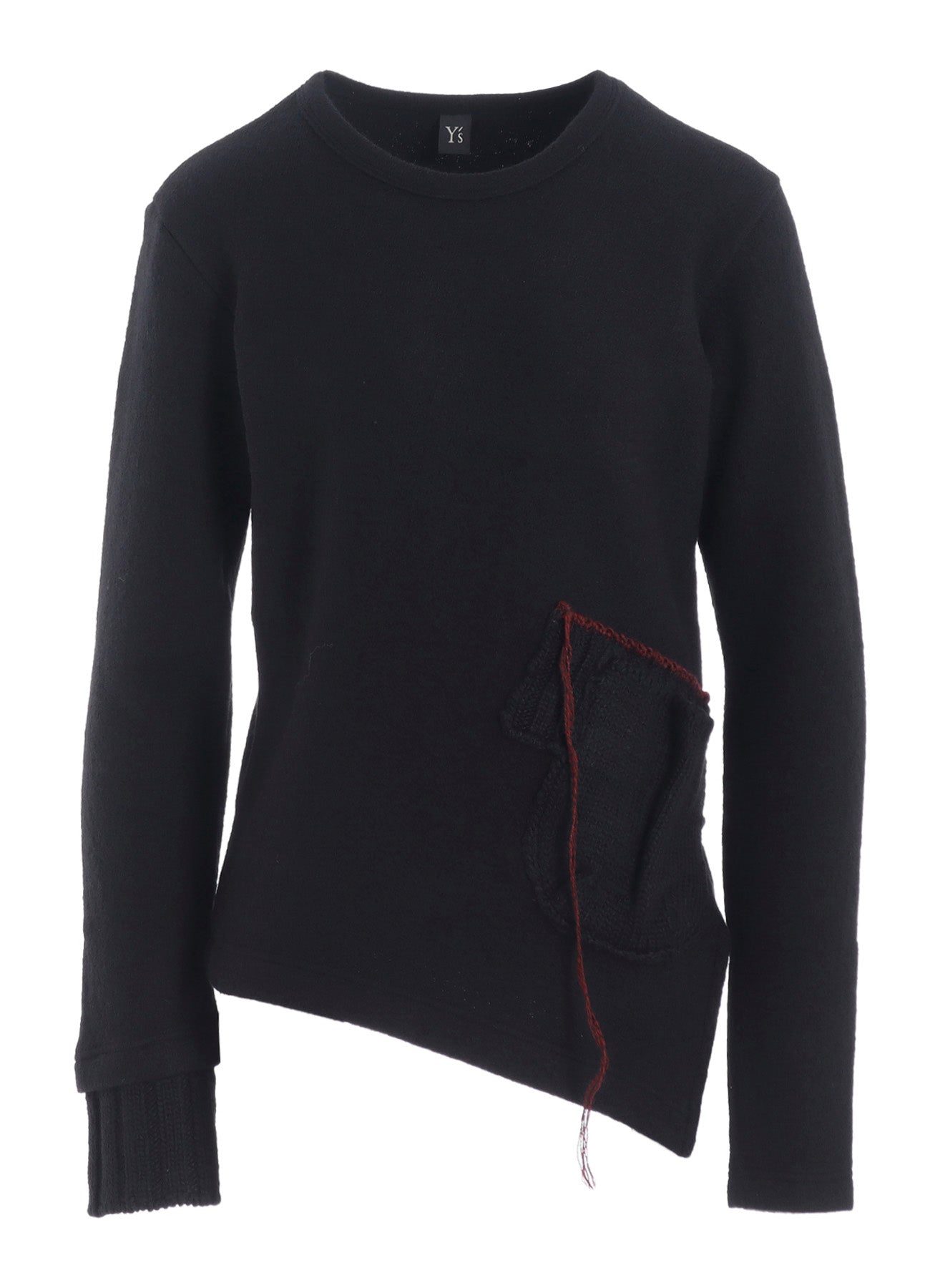 KNIT CONBINATION ASSYMETRIC PULLOVER