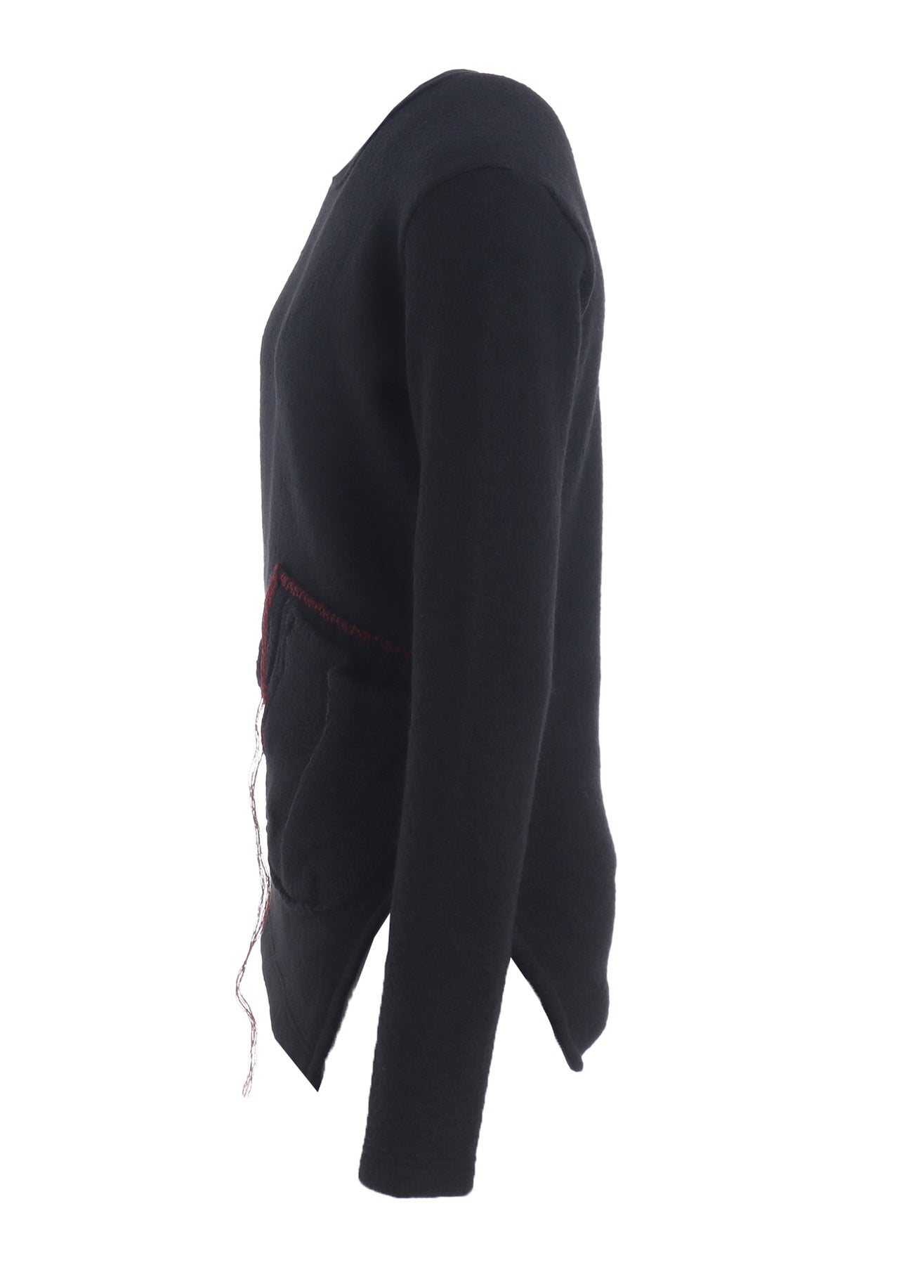KNIT CONBINATION ASSYMETRIC PULLOVER