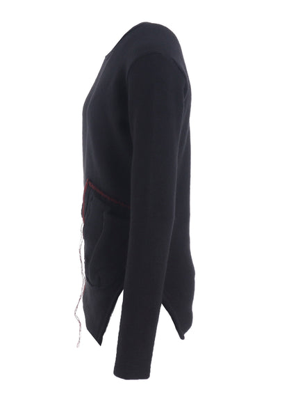 KNIT CONBINATION ASSYMETRIC PULLOVER