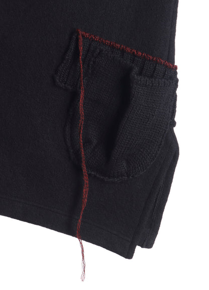KNIT CONBINATION ASSYMETRIC PULLOVER