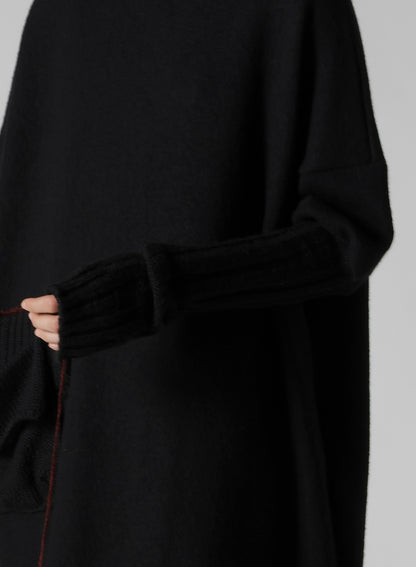 KNIT CONBINATION HIGH NECK DRESS