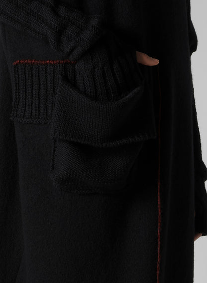KNIT CONBINATION HIGH NECK DRESS