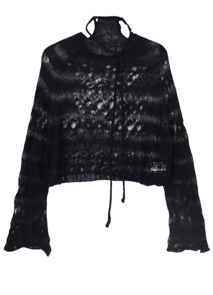 WOLE DESIGN MOHAIR KNITED SHORT PULLOVER
