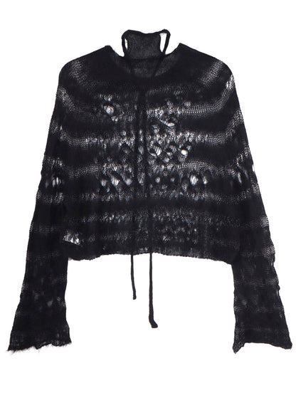 WOLE DESIGN MOHAIR KNITED SHORT PULLOVER