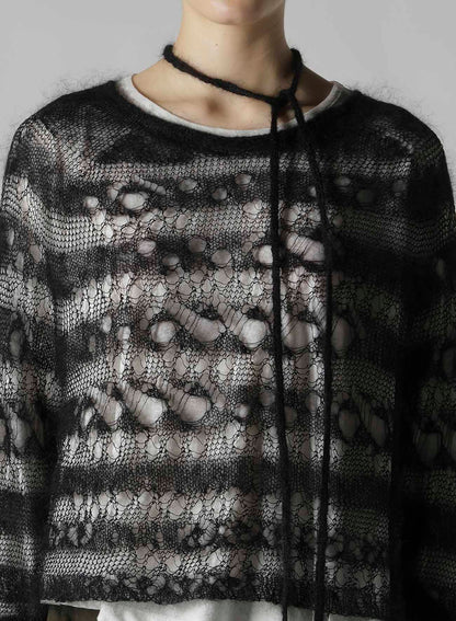 WOLE DESIGN MOHAIR KNITED SHORT PULLOVER