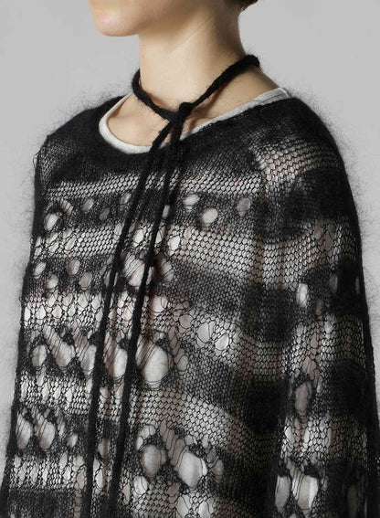 WOLE DESIGN MOHAIR KNITED SHORT PULLOVER