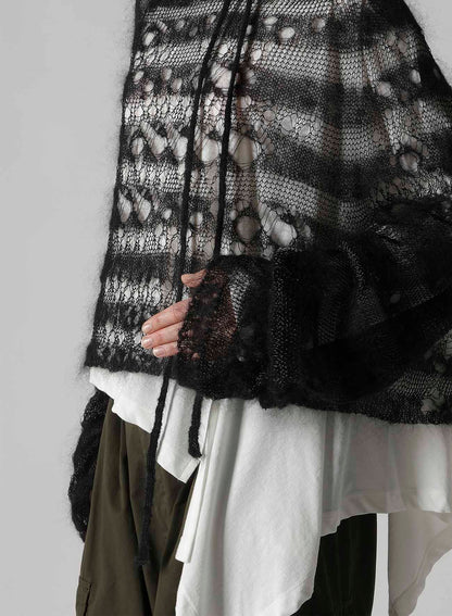 WOLE DESIGN MOHAIR KNITED SHORT PULLOVER