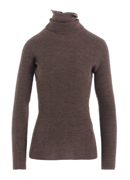 DOUBLE HIGH NECK RIB PULLOVER
