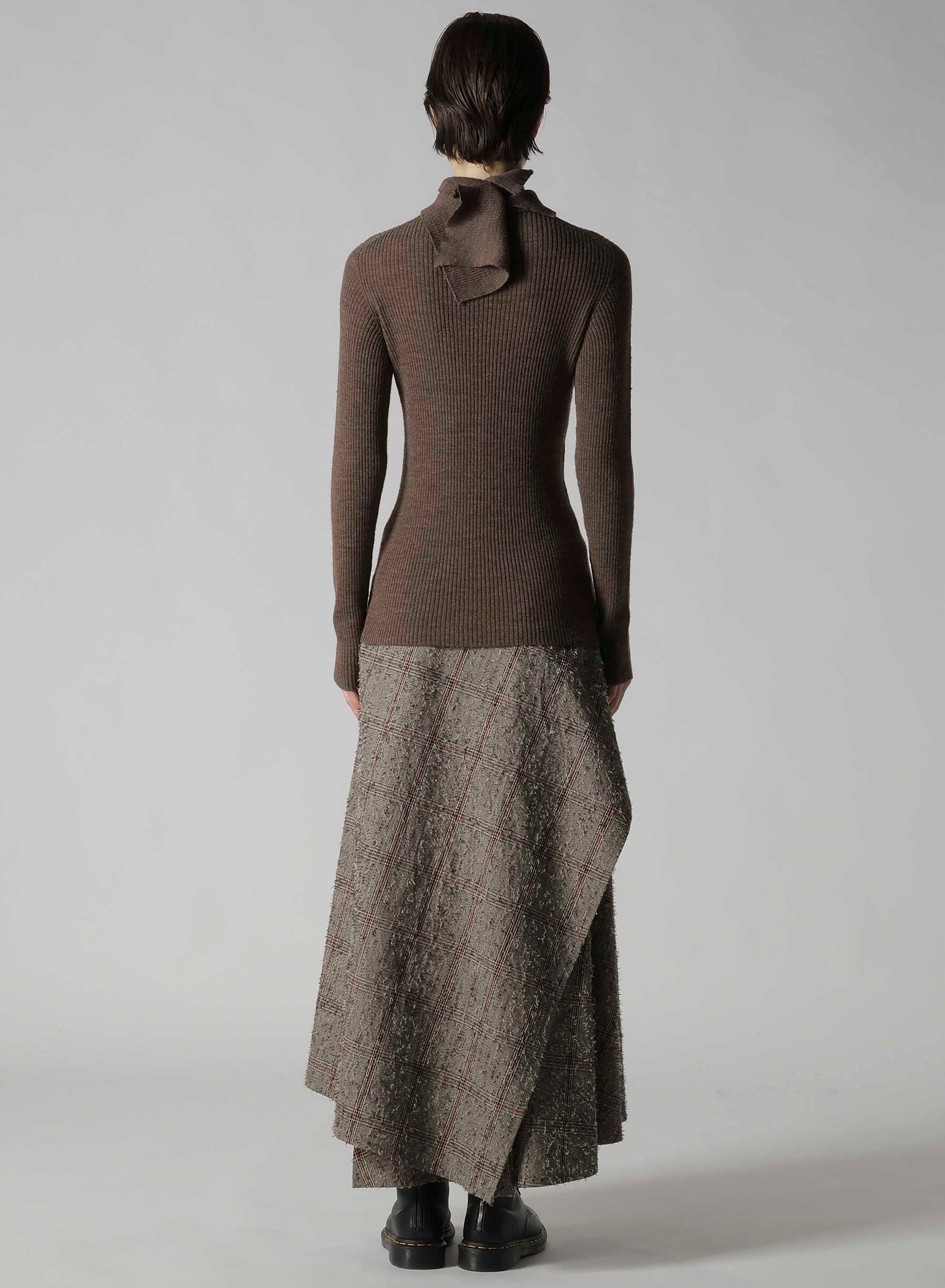 DOUBLE HIGH NECK RIB PULLOVER