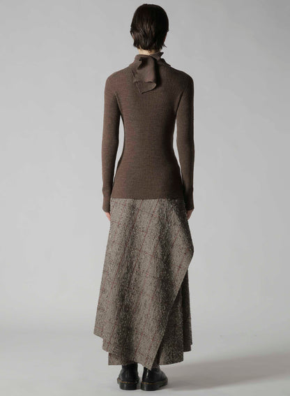 DOUBLE HIGH NECK RIB PULLOVER