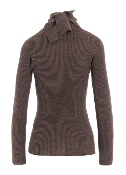 DOUBLE HIGH NECK RIB PULLOVER
