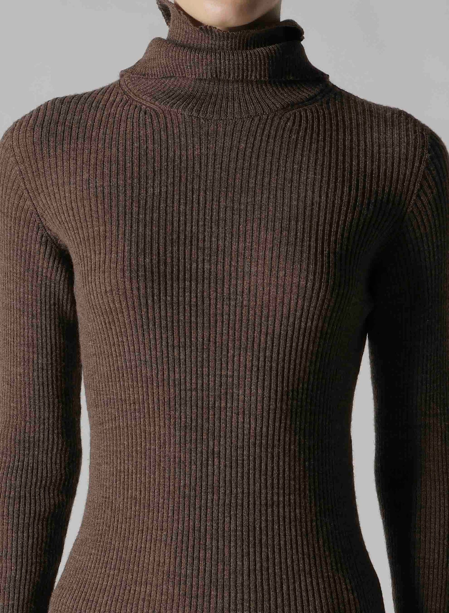 DOUBLE HIGH NECK RIB PULLOVER