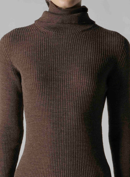 DOUBLE HIGH NECK RIB PULLOVER