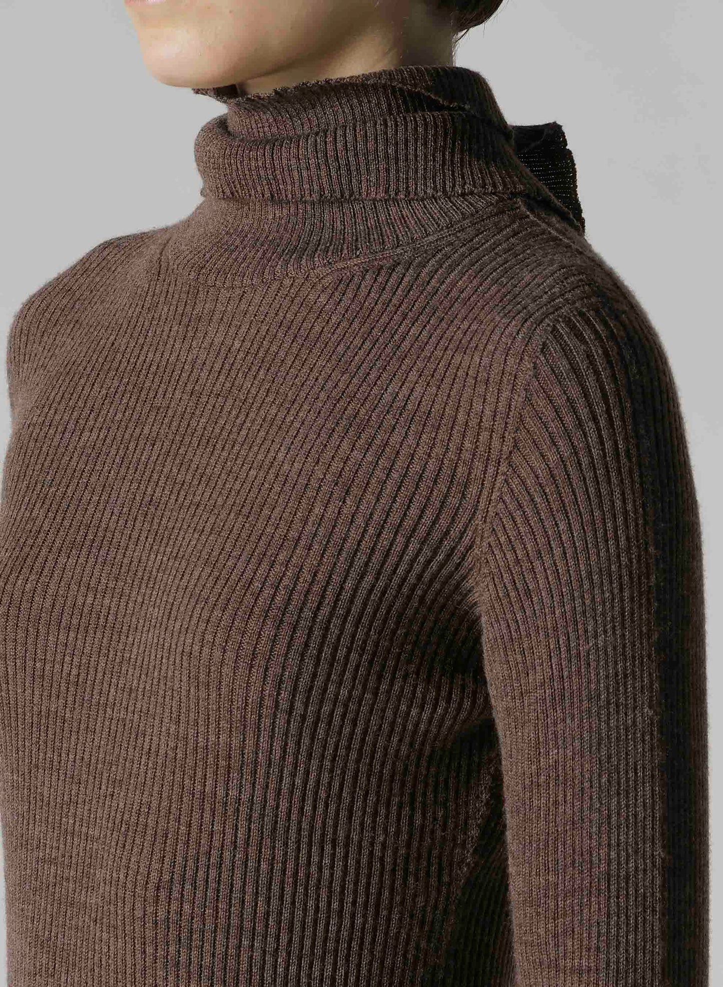 DOUBLE HIGH NECK RIB PULLOVER