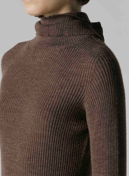 DOUBLE HIGH NECK RIB PULLOVER