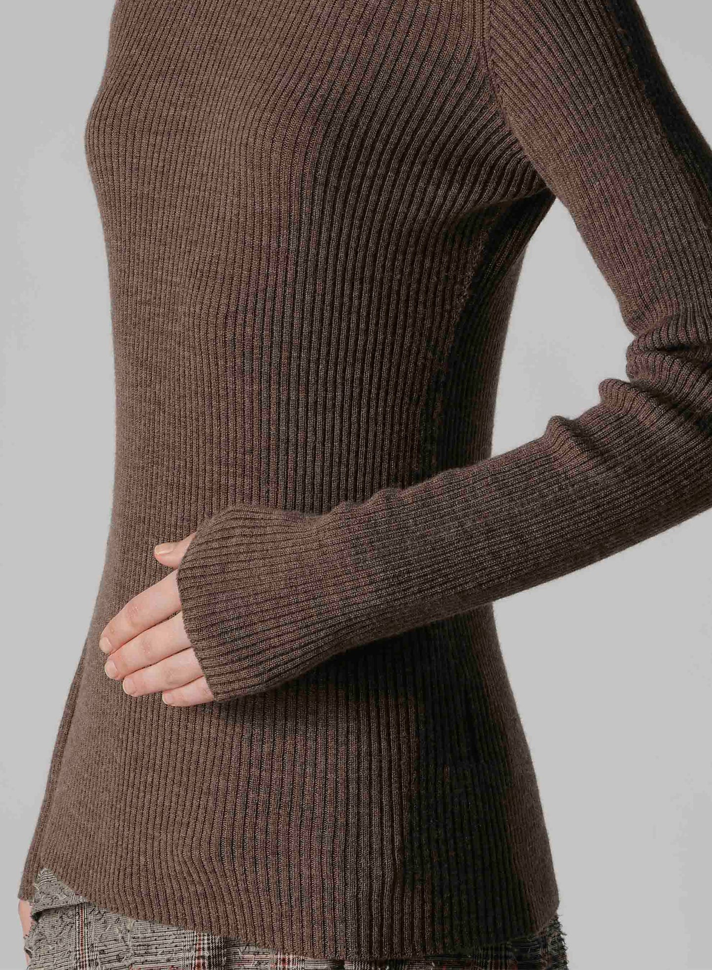 DOUBLE HIGH NECK RIB PULLOVER
