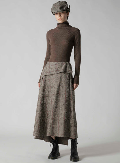 DOUBLE HIGH NECK RIB PULLOVER
