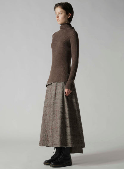 DOUBLE HIGH NECK RIB PULLOVER