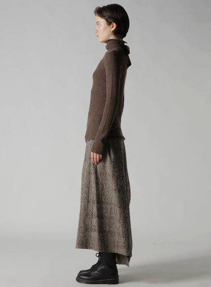 DOUBLE HIGH NECK RIB PULLOVER