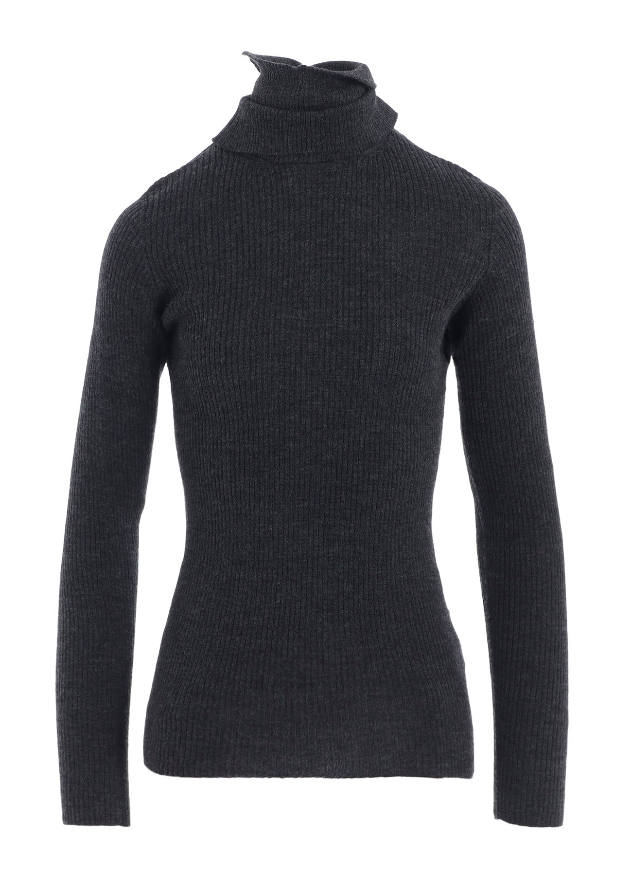 DOUBLE HIGH NECK RIB PULLOVER