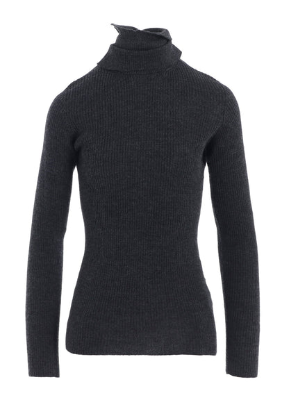 DOUBLE HIGH NECK RIB PULLOVER